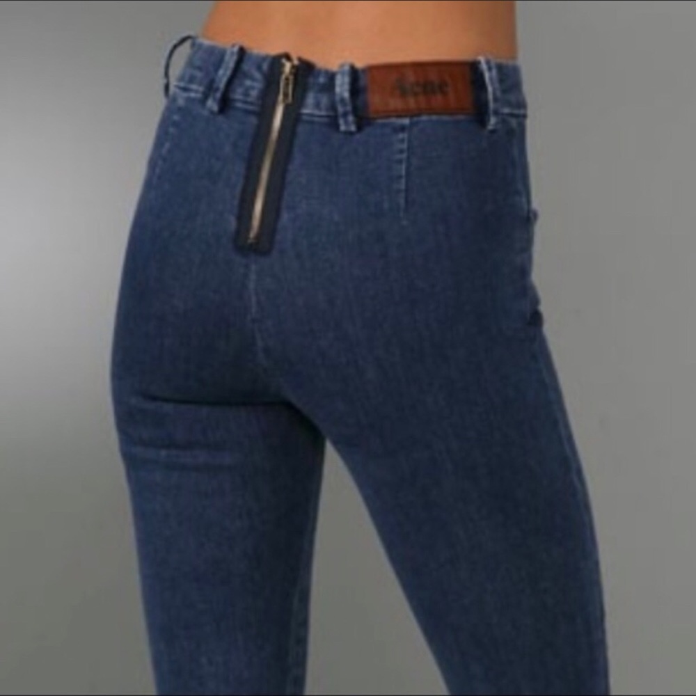 Acne Studios Skin Used Blue Zip Back Jeans 26